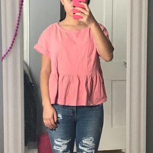 UO Peach Peplum Top